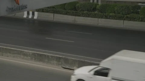Traffic in front of Thai PBS Office (Slow Motion) Stock Footage 48622152