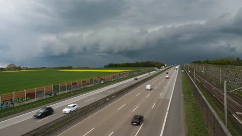 Traffic on German highway A3 Stock Footage 153682210