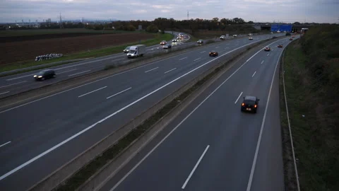 Traffic on German highway at dusk Stock-Footage 292934429