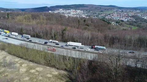 Traffic on German highway Видео 88149778