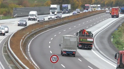 Traffic on German highway Stock Footage 97465518