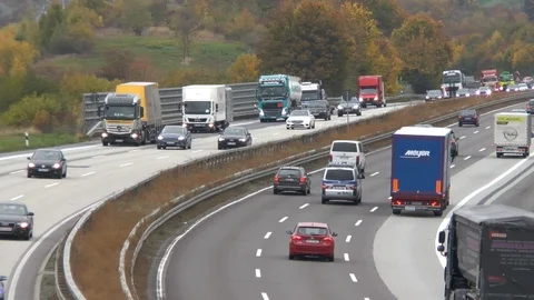 Traffic on German highway Stock Footage 97465907