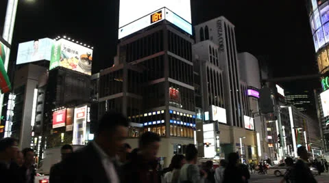 Traffic in Ginza at night. 스톡 동영상 25822073