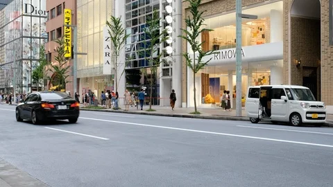 Traffic In Ginza Street. Stock Footage 111345852
