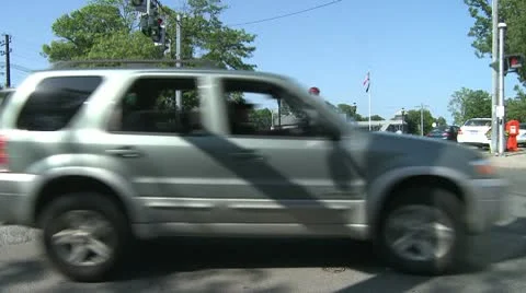 Traffic going through downtown  (3 of 4) Stock Footage 10688601