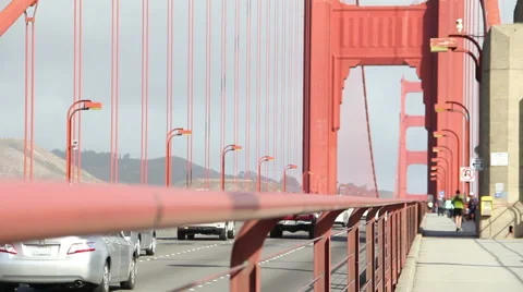 Traffic on Golden Gate Bridge Stock Footage 44235453
