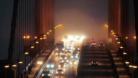 Traffic on Golden Gate Bridge Stock Footage 79783423