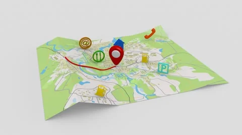 Traffic on the gps map Vídeo Stock 68768945