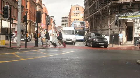 Traffic on green light Stock Footage 10689123