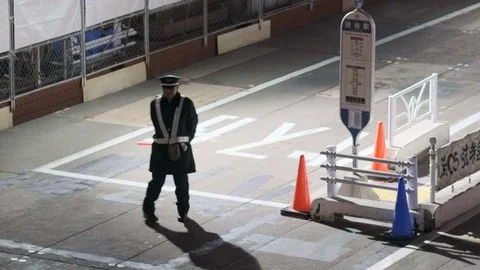 Traffic Guide In Shibuya Stock Footage 105762087