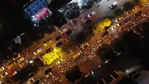 Traffic in hanoi from above Stock Footage 150343698