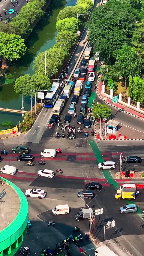 Traffic of Harmoni Jakarta Stockbeeldmateriaal 345733304
