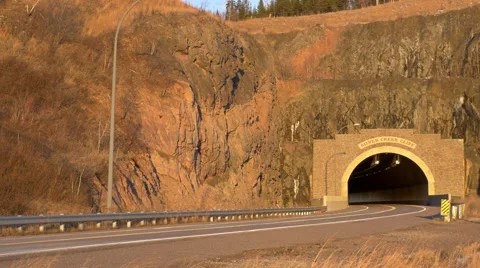 Traffic heading both ways through a tunnel Stock Footage 45994739