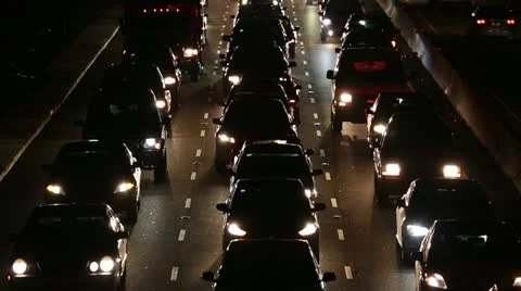 Traffic Headlights On The PCH HD Stock Footage 18639064