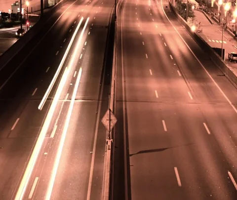 Traffic Headlights Timelapse Stock Footage 77851085
