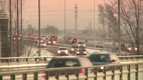 Traffic in Helsinki in the winter Video stock 84067412