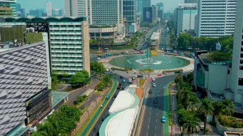 Traffic HI Roundabout, low to high angle Stock Footage 260475646