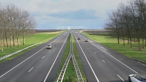 Traffic on highway A27 from Almere in the direction of Utrecht Stock Footage 126009331