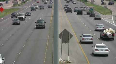 Traffic highway both ways freeway congestion HD Stock Footage