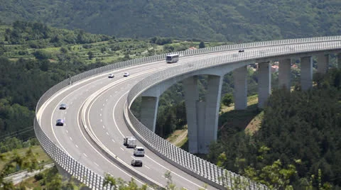 Traffic on the highway Stock Footage 25265954