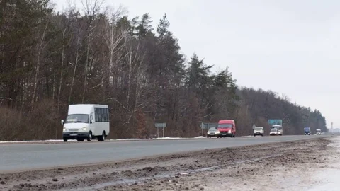 Traffic on the highway. Stock Footage 85364573