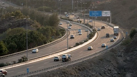 Traffic in a highway Stock Footage 104761596