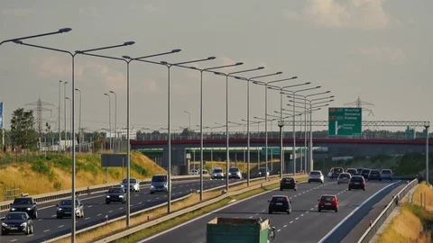 Traffic on highway freeway/ expressway Stock-Footage 77589126