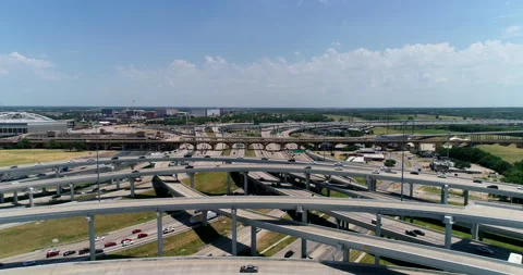 Traffic on a highway interchange in Dallas Stock Footage 201447542