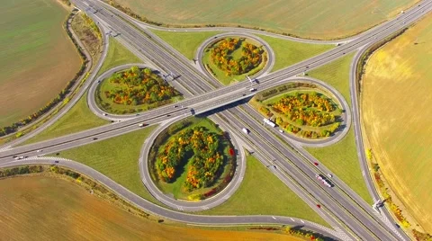 Traffic on highway interchange. Stock Footage 55841016