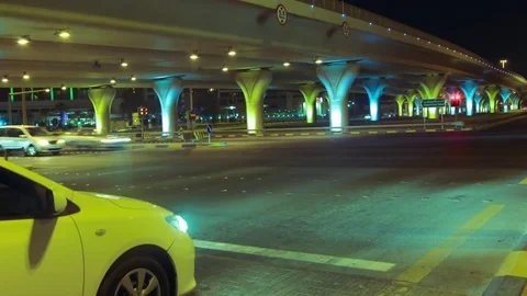 Traffic in a Highway Junction in Bahrain Stock Footage 81495570