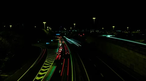 Traffic Highway Long Exposure, Time Lapse Stock Footage 68923978