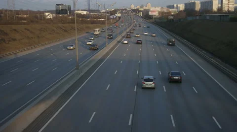 The Traffic on the Highway in the Metropolis 스톡 동영상 61875860