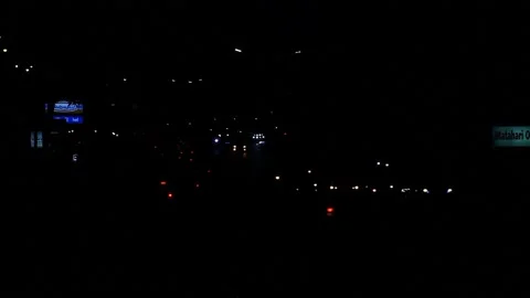 Traffic On The Highway At Night Stock Footage 223523644