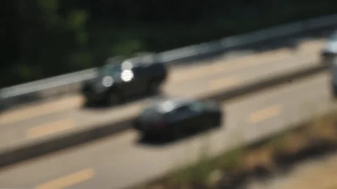 Traffic on highway out of focus Stock Footage 92125373
