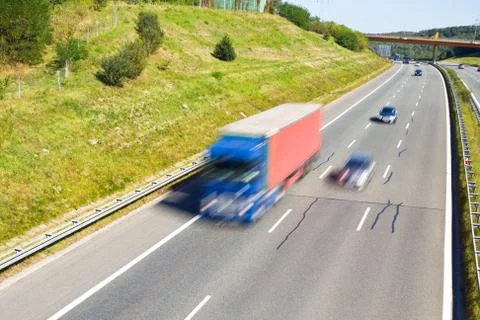 Traffic on a highway Stock Photos