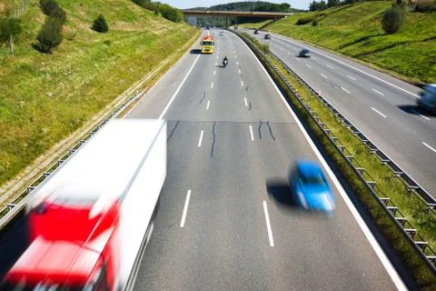 Traffic on a highway Stock Photos