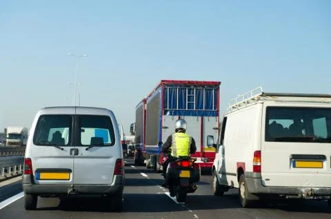 Traffic at the highway Stock Photos