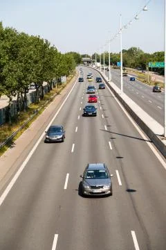 Traffic on highway Stock Photos
