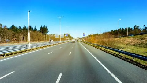 Traffic on the highway  . Stock Photos