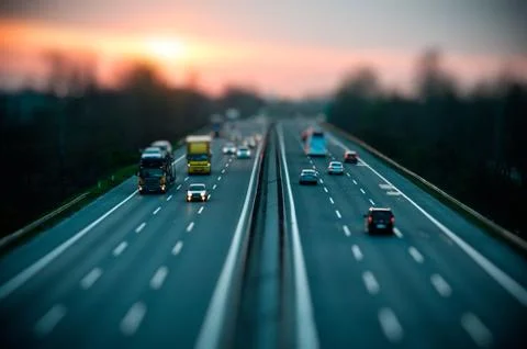 Traffic on highway Stock Photos