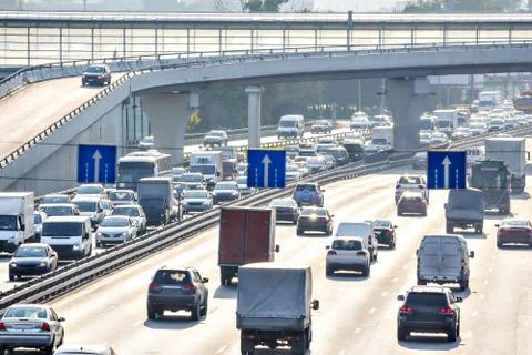 Traffic on the highway Stock Photos