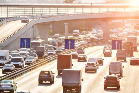 Traffic on the highway Stock Photos