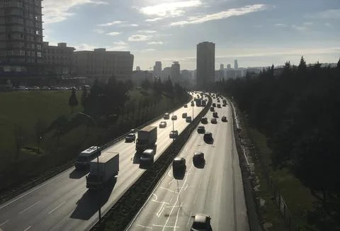 Traffic at highway Stock Photos