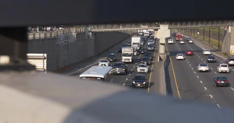 Traffic on Highway in Slow Motion Stock Footage 101715813