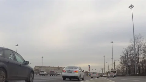 Traffic On Highway On Spring Day Timelapse Vidéo 82050057