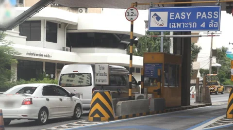 Traffic at Highway Toll Booth Video stock 60308571