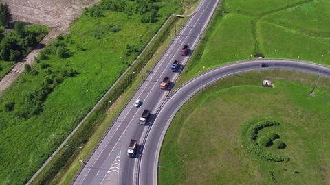 Traffic on the highway. Transport interchange. Stock Footage 103665043