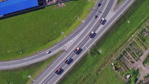 Traffic on the highway. Transport interchange. Stock Footage 103665289