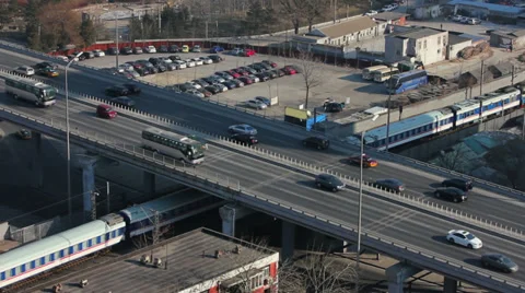 Traffic of highway transportation in Beijing Stock Footage 37016147