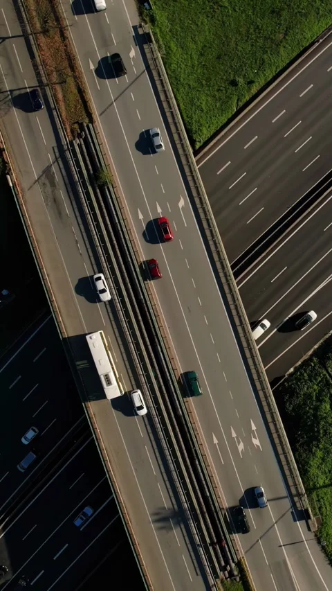 Traffic on the highway - vertical video Stock Footage 277378053